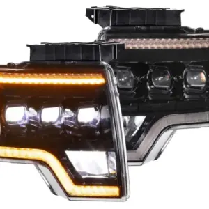 Morimoto 2010-2014 Ford F-150 Raptor (Gen 1)  XB Amber Outline LED Headlights with Black Housings