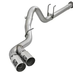 aFe Power 2017-2022 Ford F250/F350 Super Duty 6.7L Rebel 4" Stainless Steel DPF-Back Exhaust System (Dual Polished Tips)