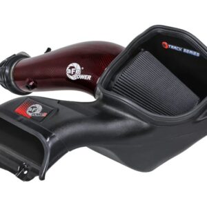 aFe Power 2023-2024 Ford F-150 Raptor R 5.2L Track Series Red Kevlar Carbon Fiber Cold Air Intake w/ Black Pro 5R Filter